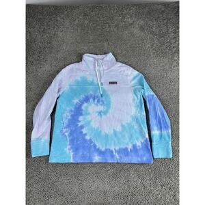 Vineyard Vines Shep Shirt Womens Medium Funnel Neck Sweater Tie Dye Half Zip